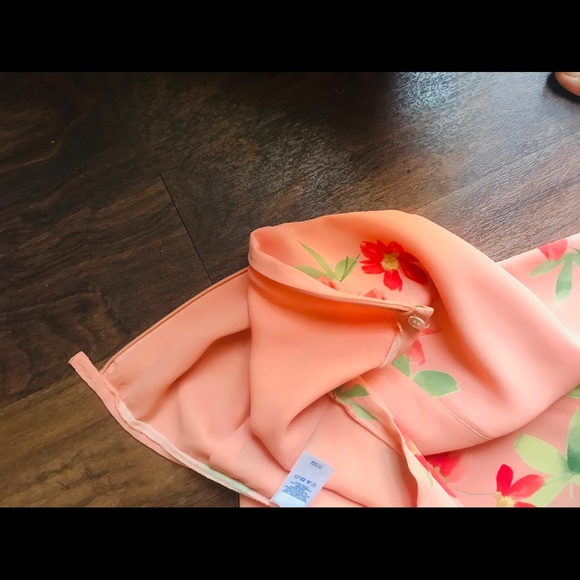 Peach Floral 3/4 Sleeve Blouse & MIDI Skirt Set - Picture 6 of 8